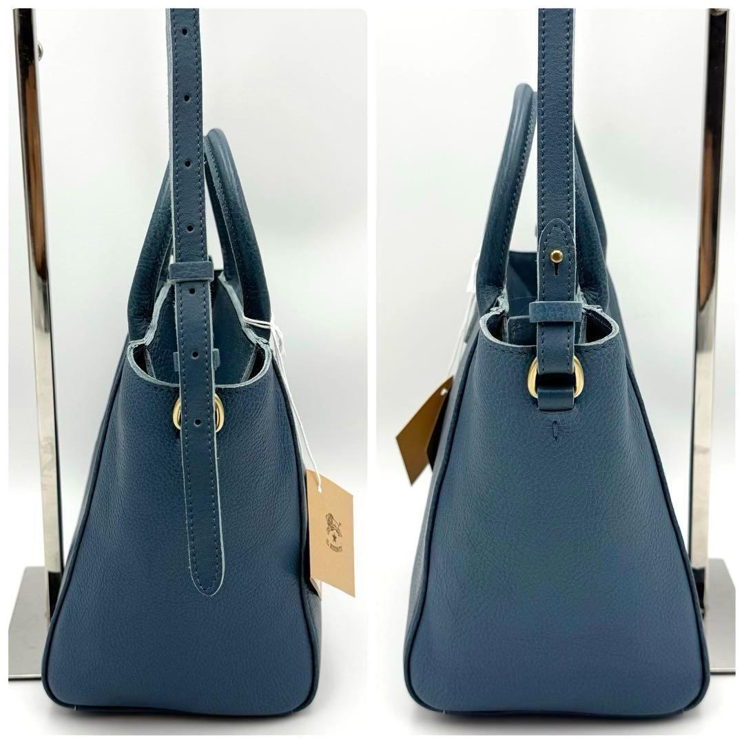 希少 イルビゾンテ クエルチア 2way ハンドバッグ ブルーデニム 新品同様