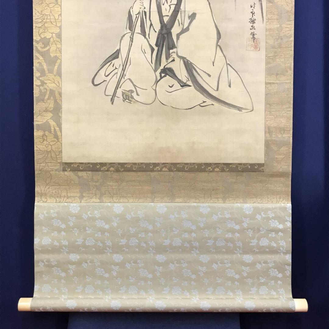 模写/狩野探幽/東方朔図/人物図/掛軸☆宝船☆AH-654