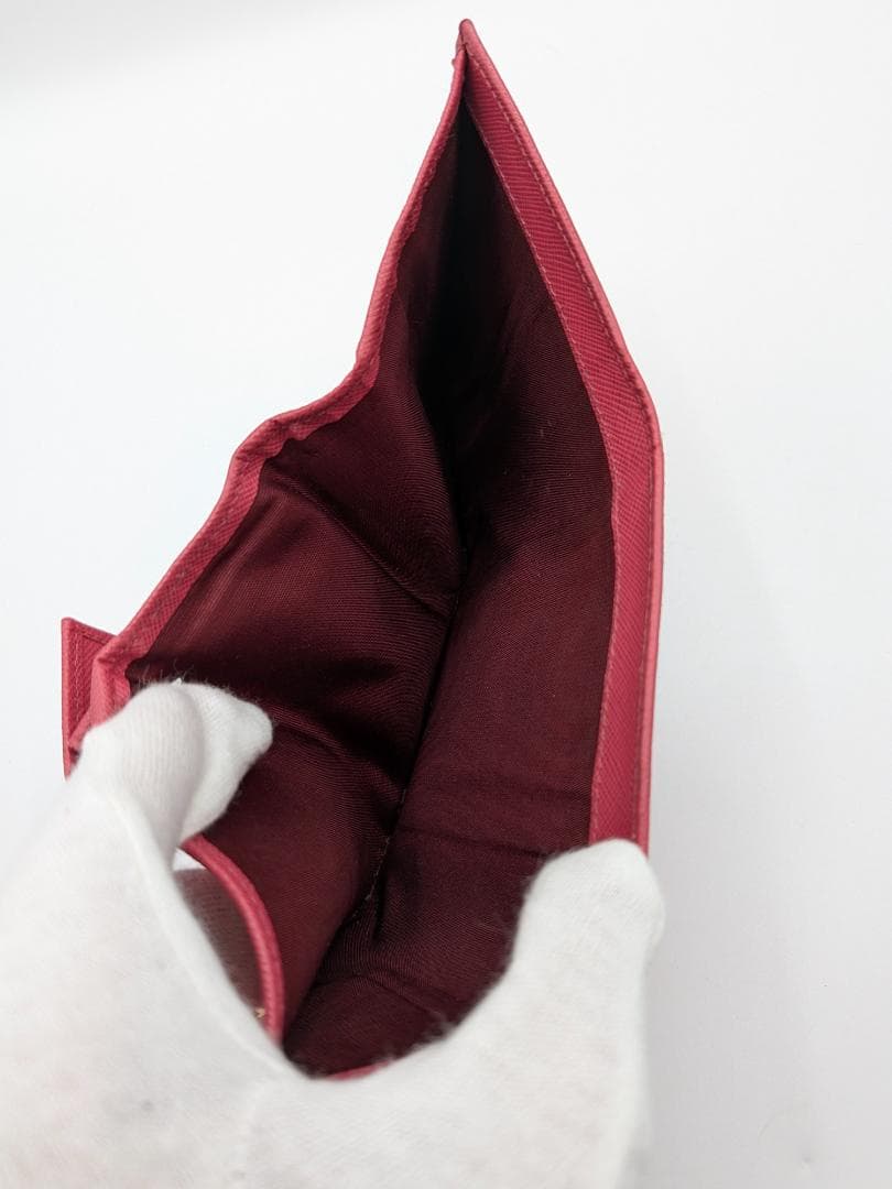 良品✨ プラダ ３つ折り財布 サフィアーノ レザー ピンク 0PG