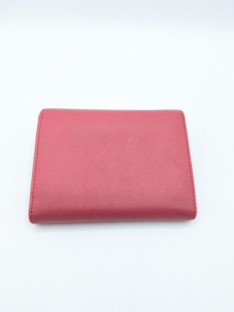 良品✨ プラダ ３つ折り財布 サフィアーノ レザー ピンク 0PG