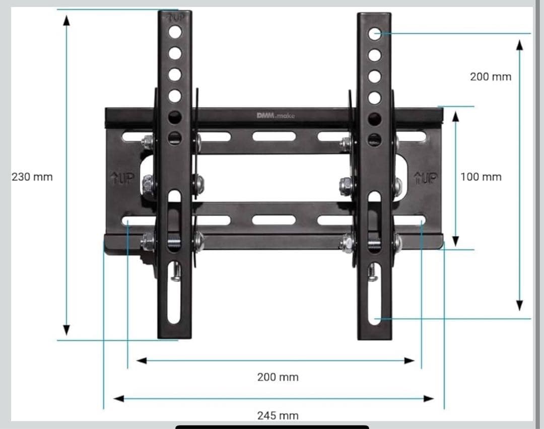 DMM.make ディスプレイ モニター 43インチ 保証期間中 壁掛け金具付