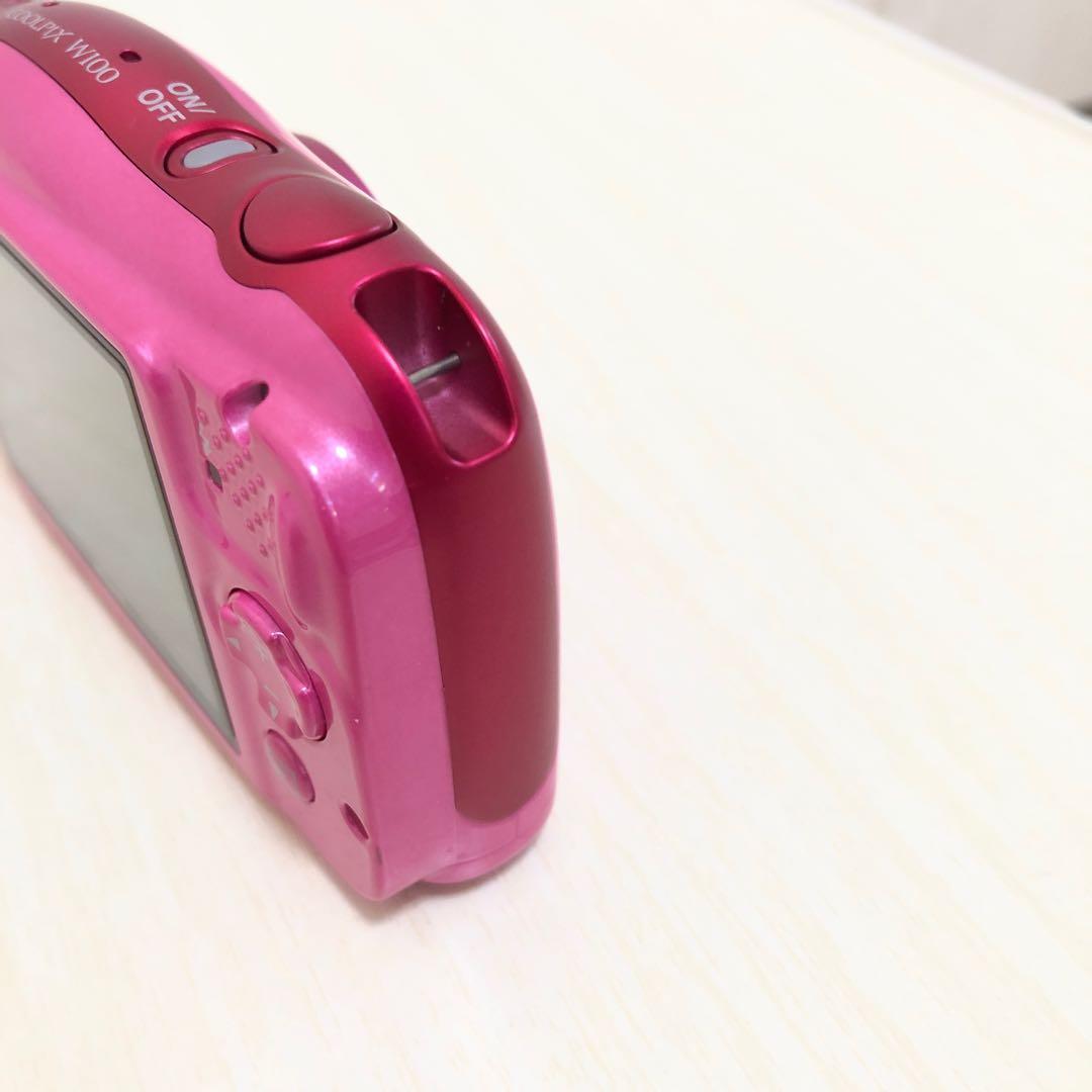 【美品】Nikon ニコン　COOLPIX W100 防水　ピンク　SDカード付