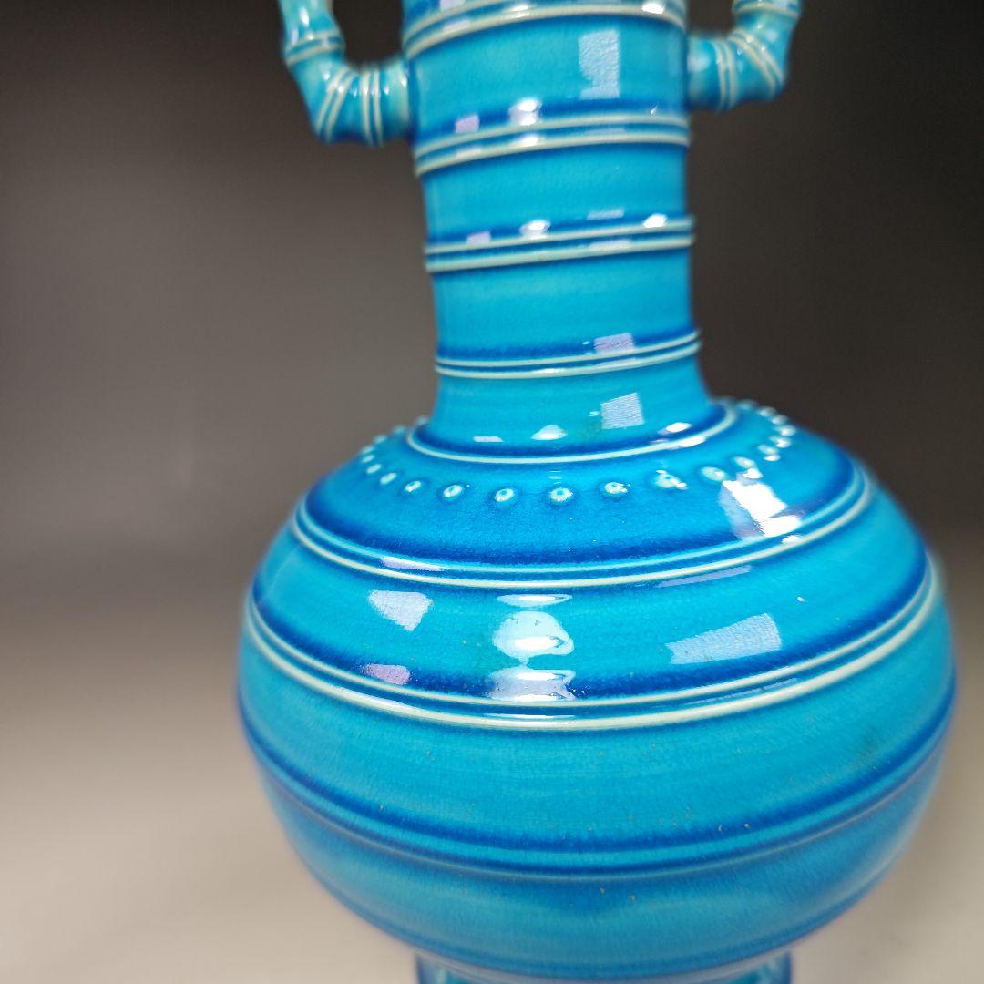 イ438 花瓶『永楽善五郎造』『交趾竹節　花入　共箱』一輪挿　茶道具