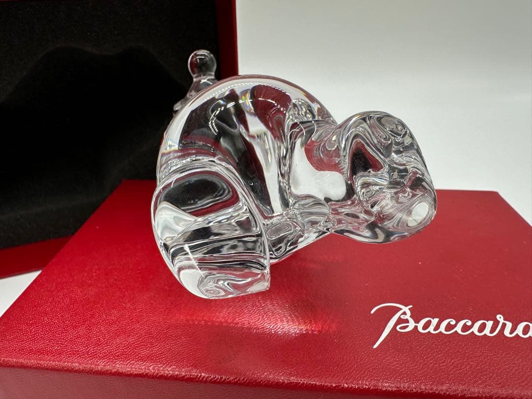 バカラ フィギュリン ベア クマ そり滑り オブジェ 置物 クリスマス