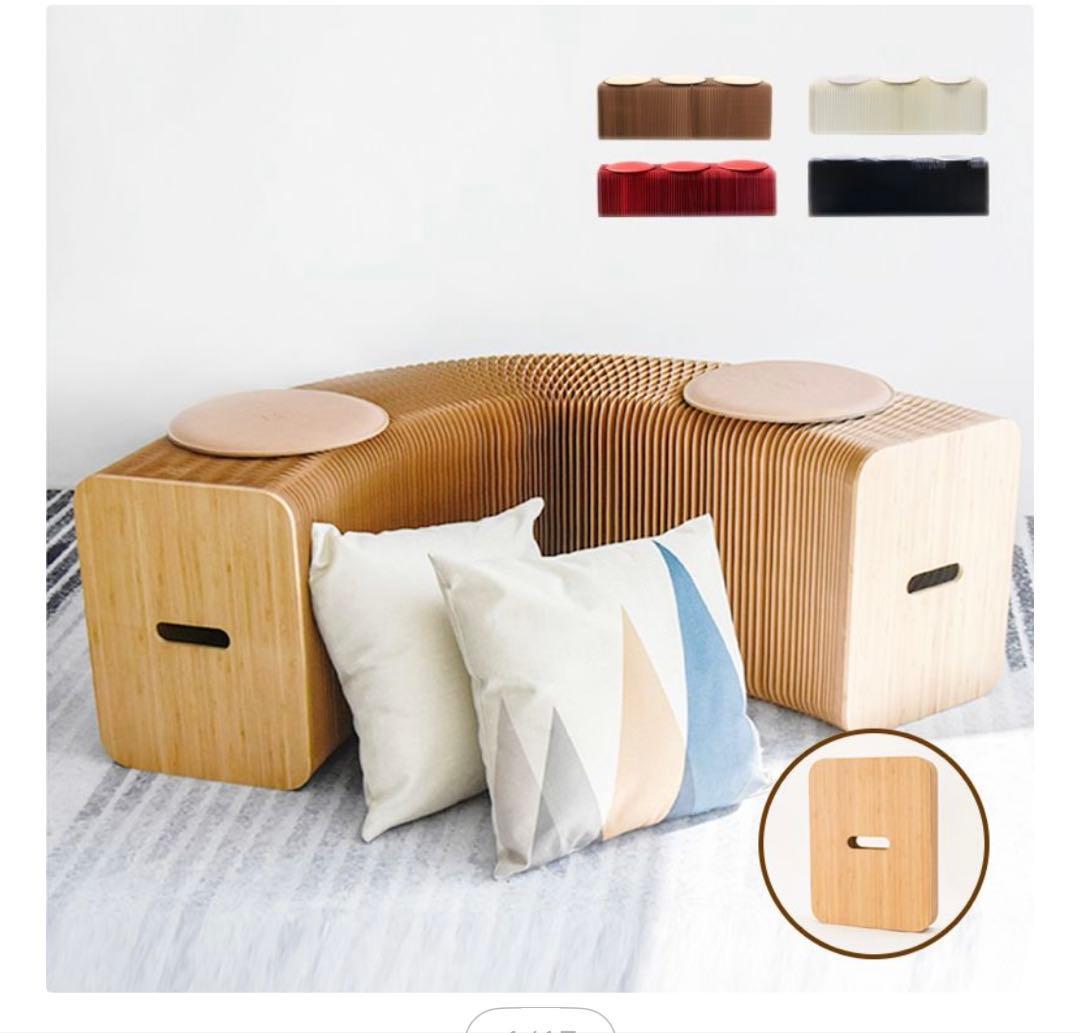 (けい)折りたたみベンチソファ ナチュラル