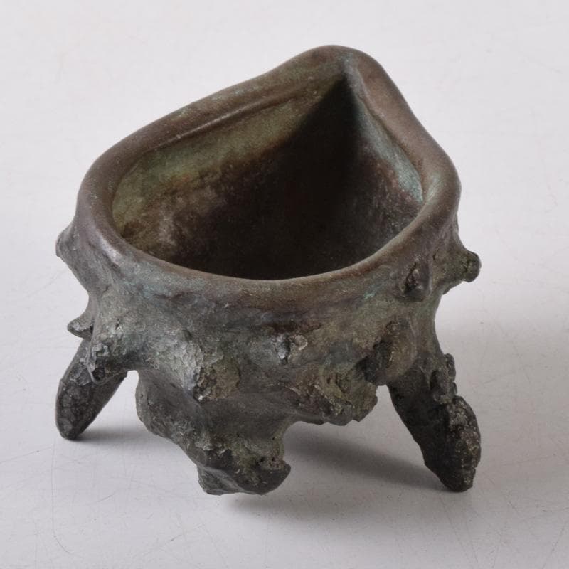 茶道具　古銅　栄螺形　蓋置　時代箱　V　7235