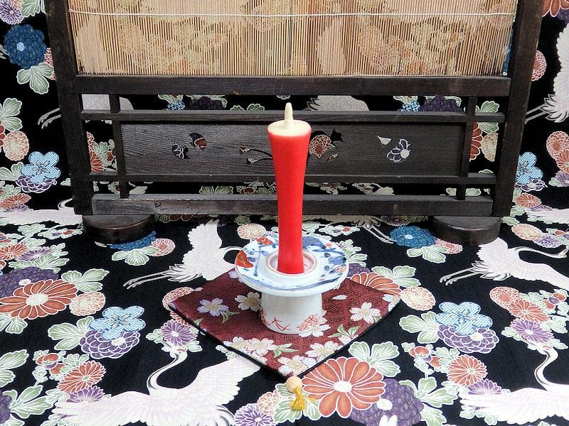 古伊万里　染錦　流水に梅の図　盃台　D194AS-BTs