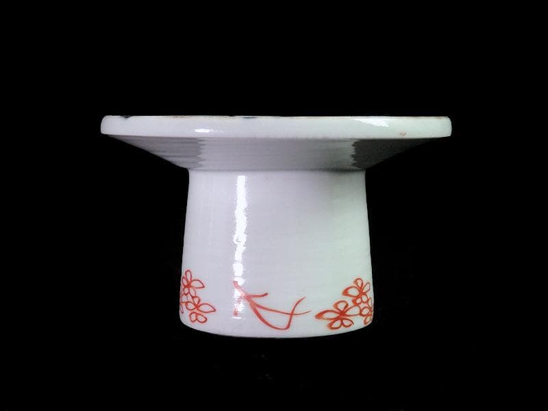 古伊万里　染錦　流水に梅の図　盃台　D194AS-BTs