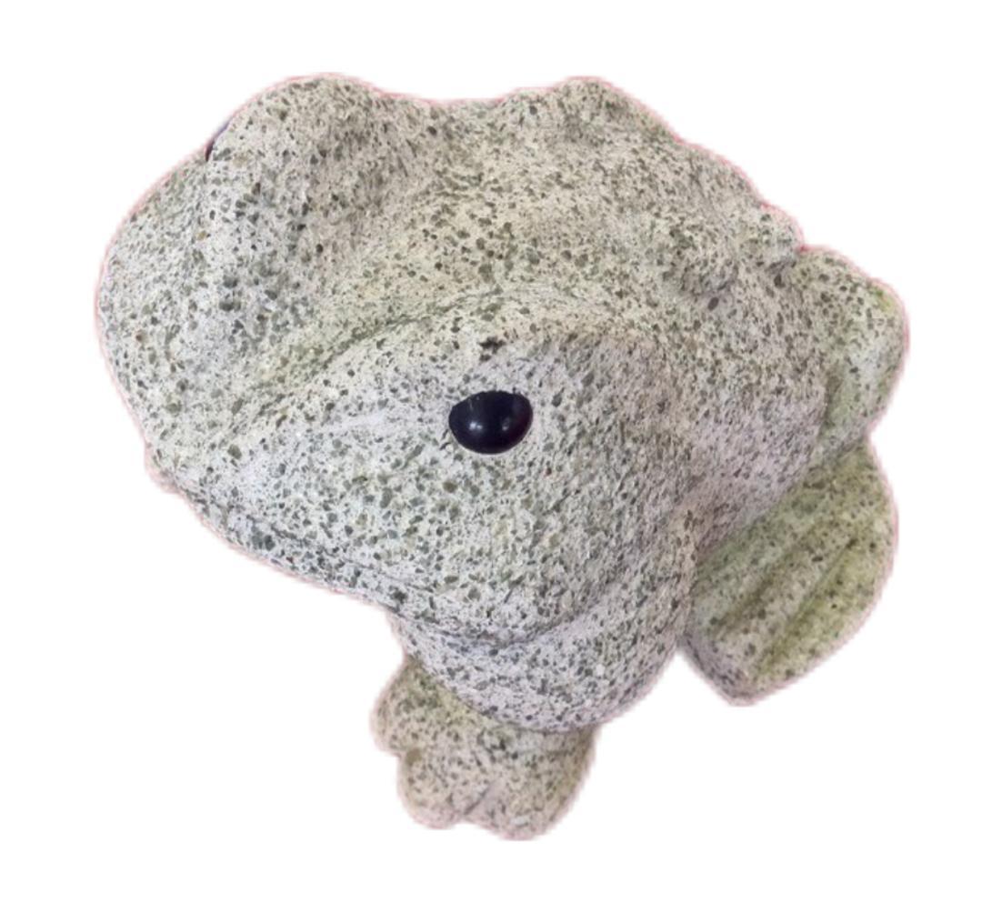 イボ蛙の石像風の置物 コンクリート製 かえる 庭石 庭園 飾り ガーデニング