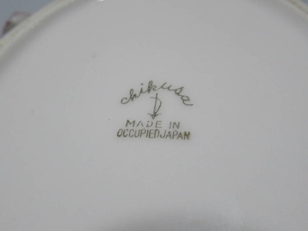 1947年頃日本製輸出品◆磁器製 瀬戸ノベルティ CHIKUSA『白鳥型と薔薇』