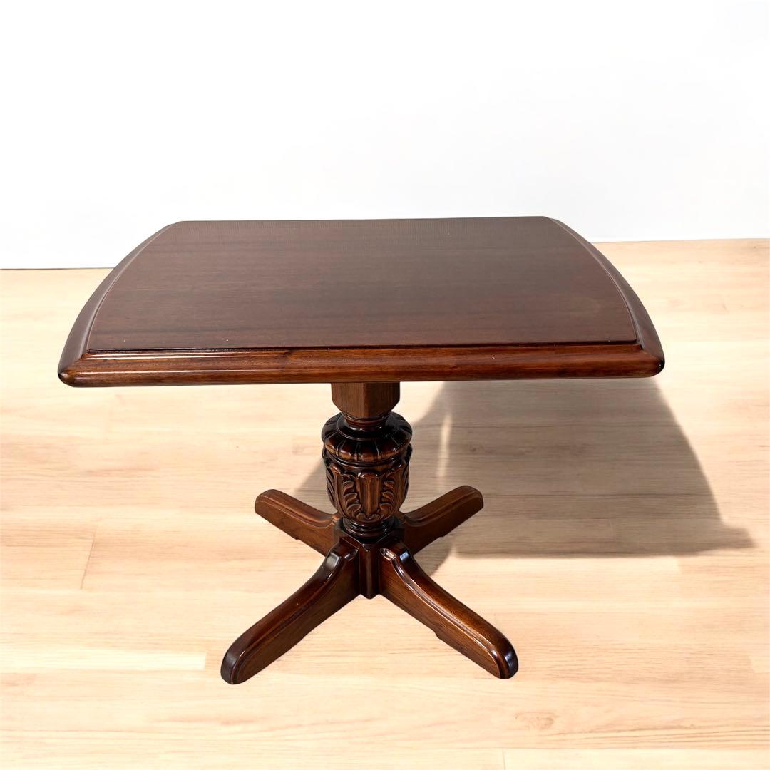 【メンテ済み】アンティーク調 木製サイドテーブル