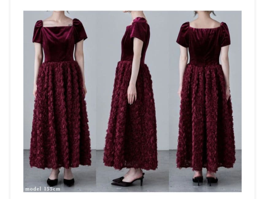 結婚式二次会パーティドレス バーガンディ ワインレッド オケージョン 新年会