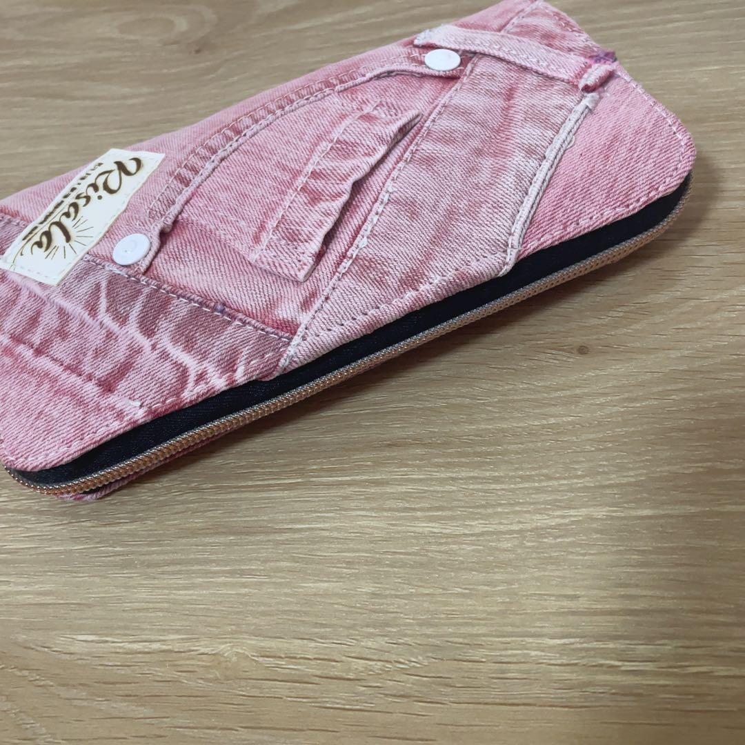デニム ウォレット ラウンドファスナー