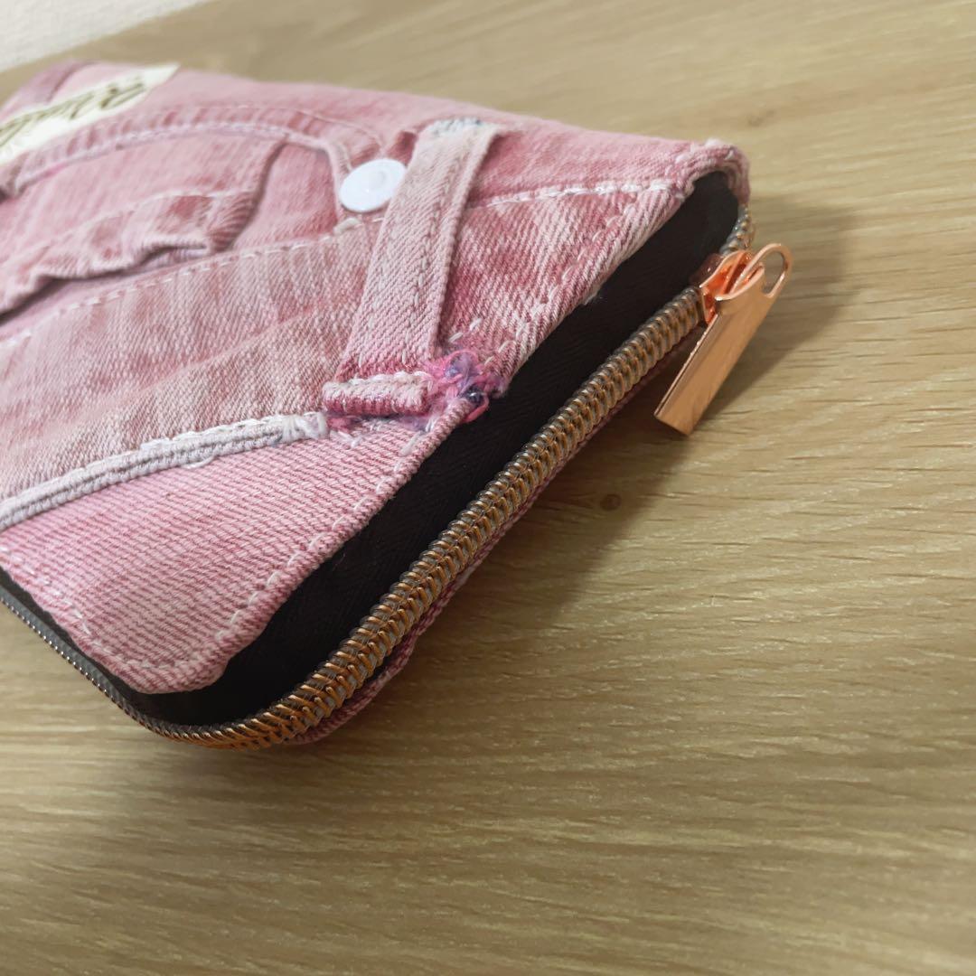 デニム ウォレット ラウンドファスナー