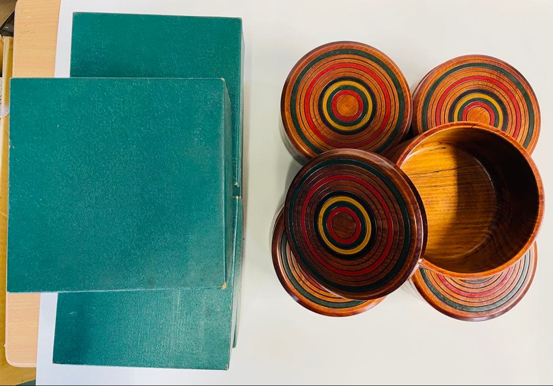 香川県の漆器 5点セット。 径13.5mm 高さ 8.5 mm。