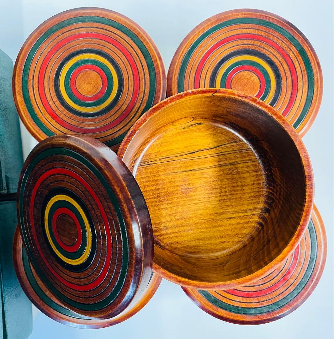 香川県の漆器 5点セット。 径13.5mm 高さ 8.5 mm。