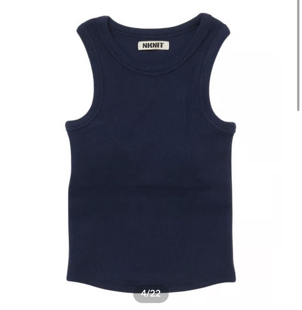 NKNIT rib mini tank top(navy、yellow)