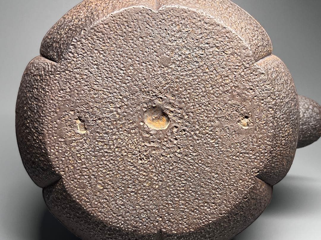 古美術　南部鉄器　鉄瓶　南瓜形　かぼちゃ　鉄分補給　IH直火対応1.2L　茶道具