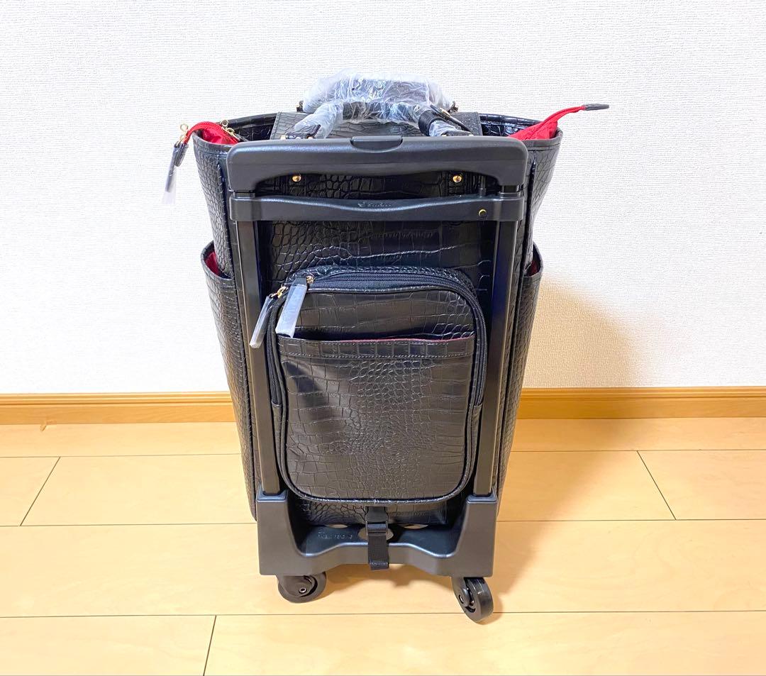 新品 SWANY スワニー クロコ型押し キャリーバッグ ケース 黒 2way