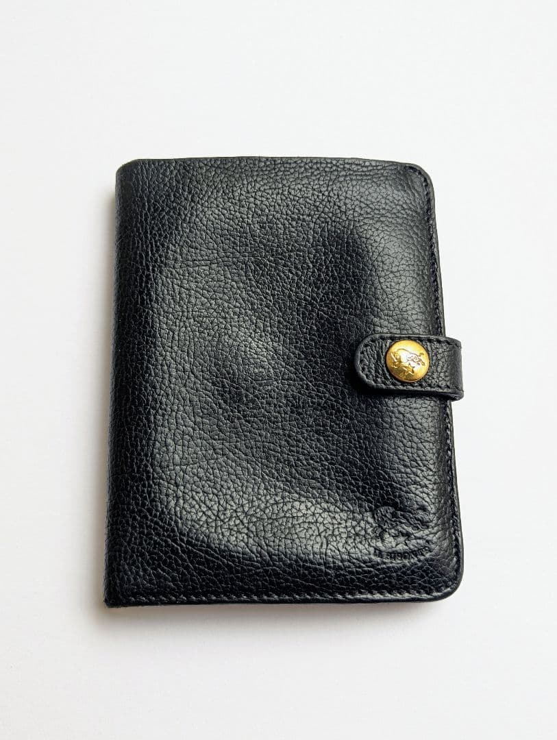 イルビゾンテ IL BISONTE 手帳型 2つ折り財布 ブラック 男女兼用
