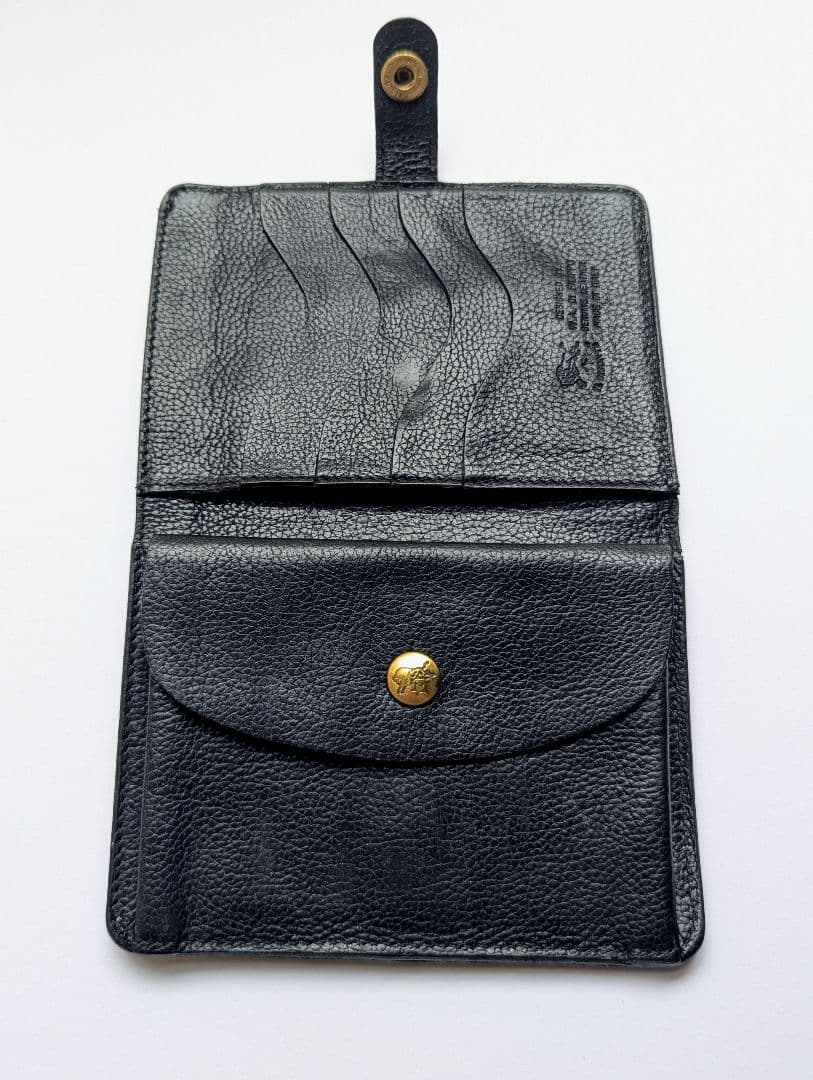 イルビゾンテ IL BISONTE 手帳型 2つ折り財布 ブラック 男女兼用