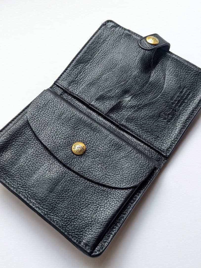 イルビゾンテ IL BISONTE 手帳型 2つ折り財布 ブラック 男女兼用