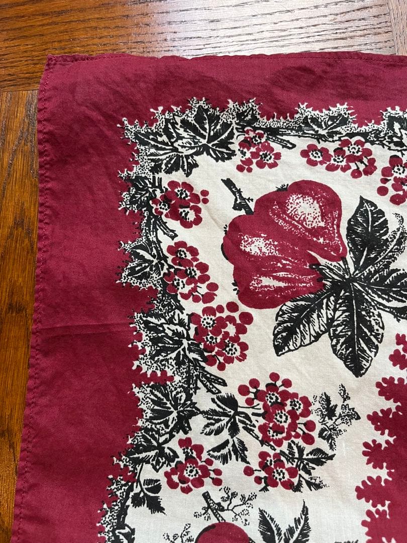 レア LVC イタリア製 バンダナ フルーツ柄 バーガンディ