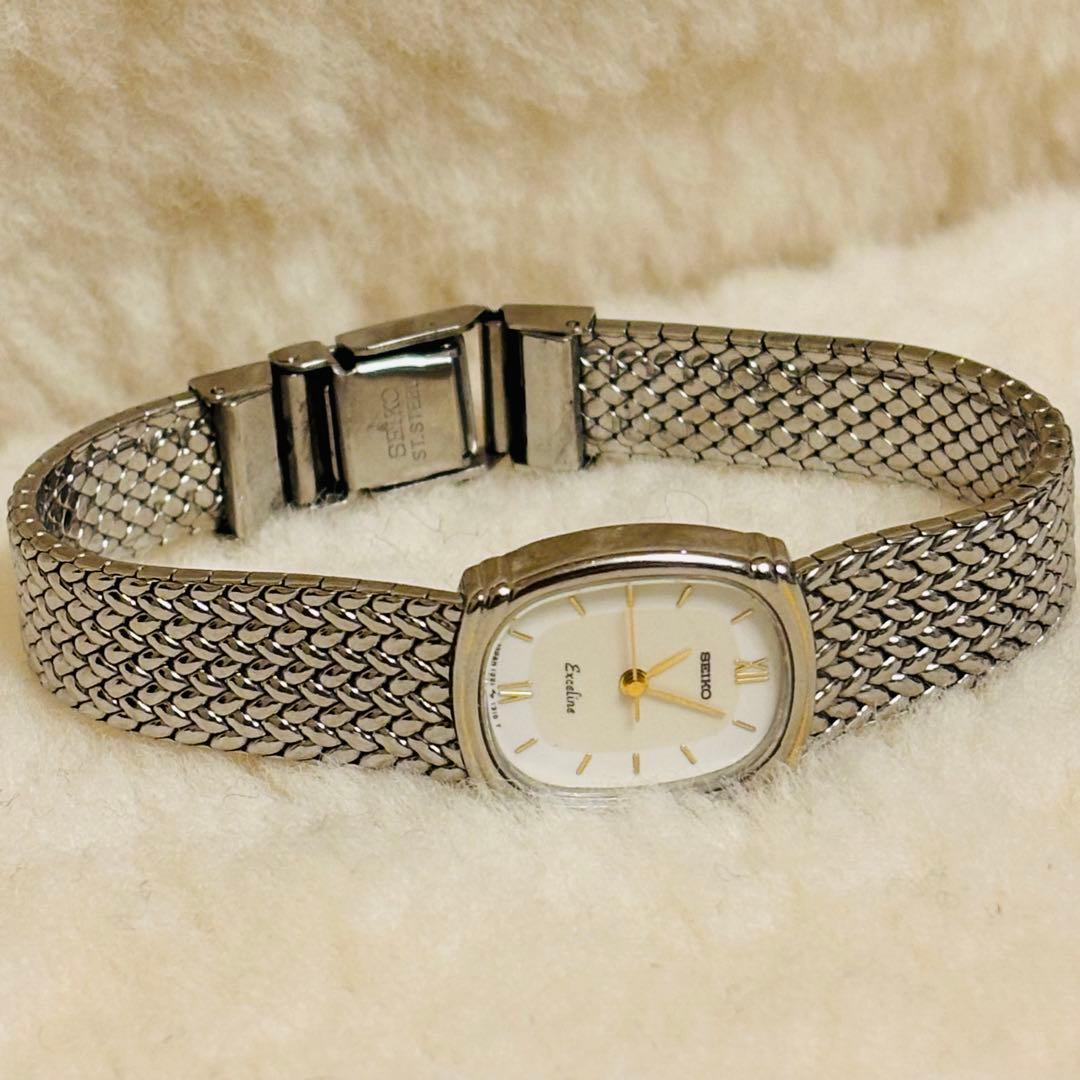 稼働品 SEIKO セイコー エクセリーヌ レディース腕時計 クォーツ シルバー