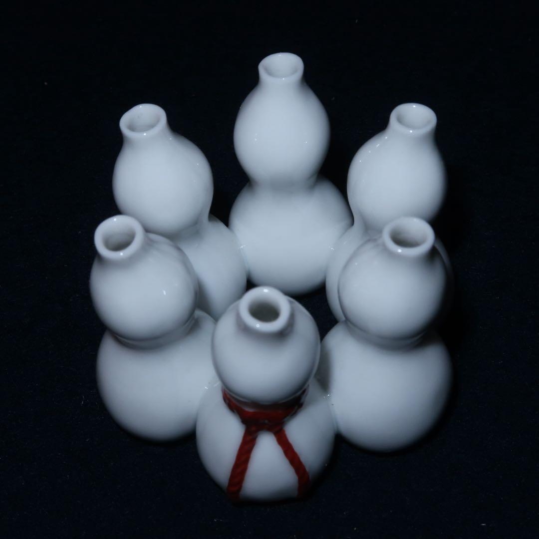 【茶道具】横石嘉助作　平戸白磁六瓢蓋置