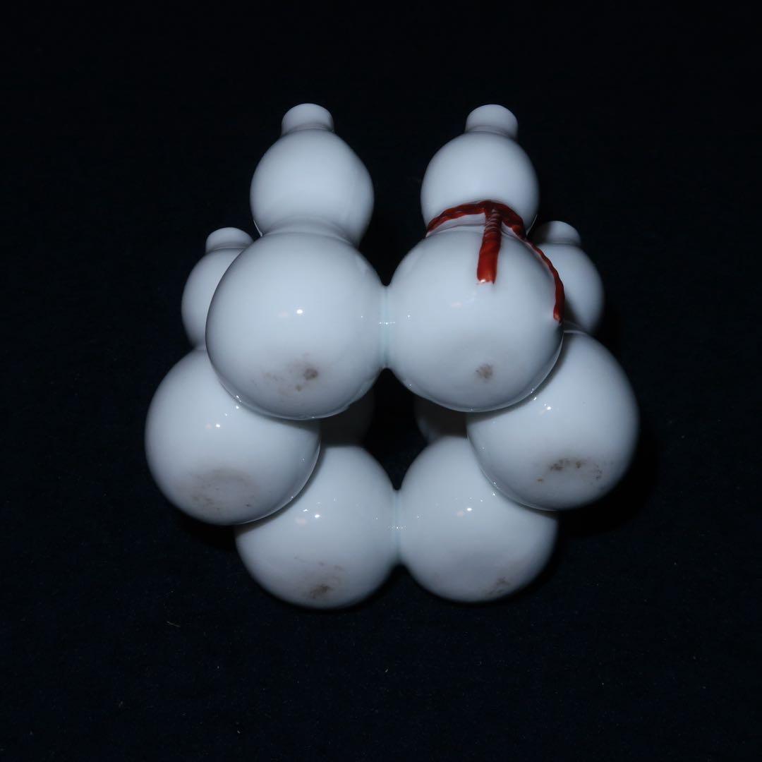 【茶道具】横石嘉助作　平戸白磁六瓢蓋置