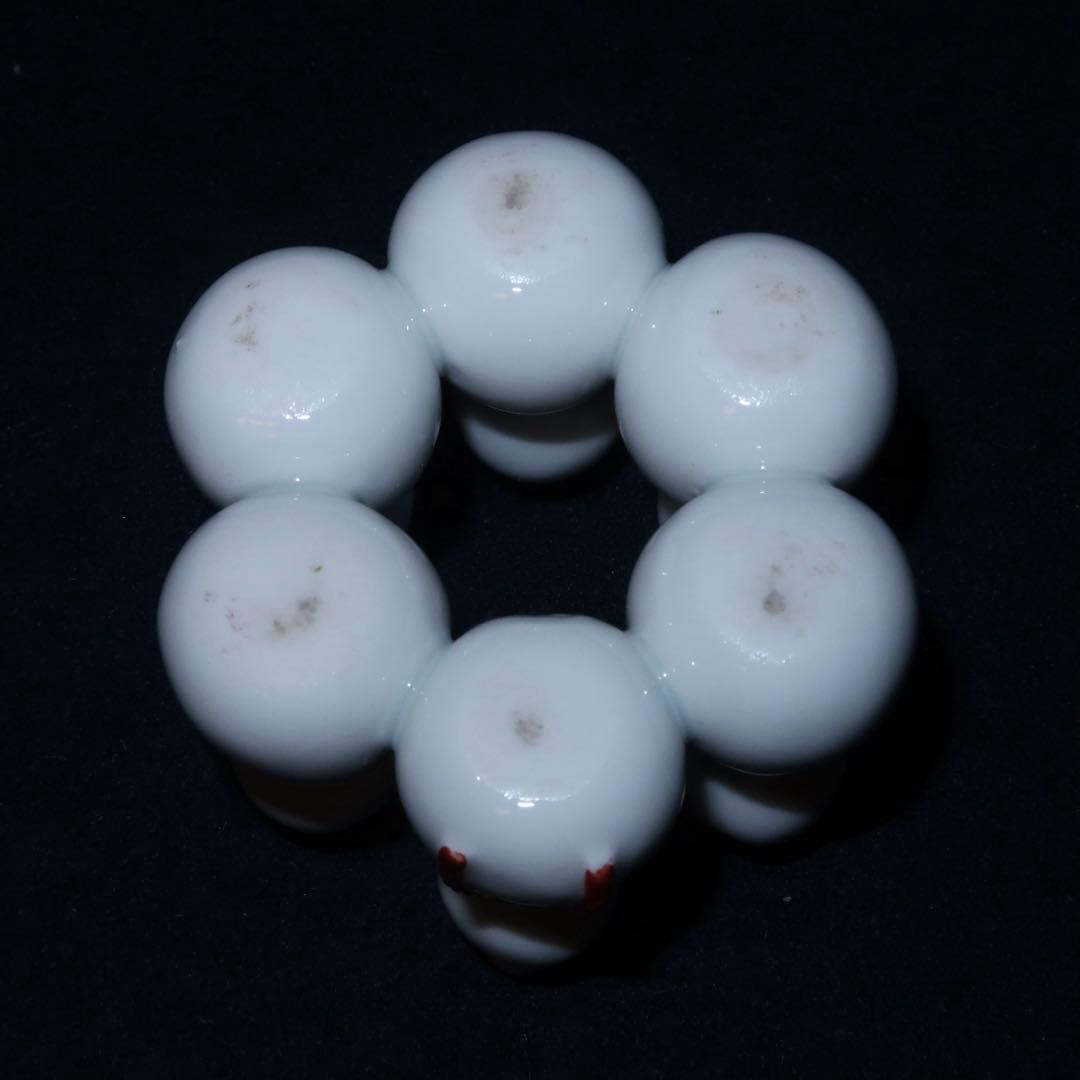 【茶道具】横石嘉助作　平戸白磁六瓢蓋置