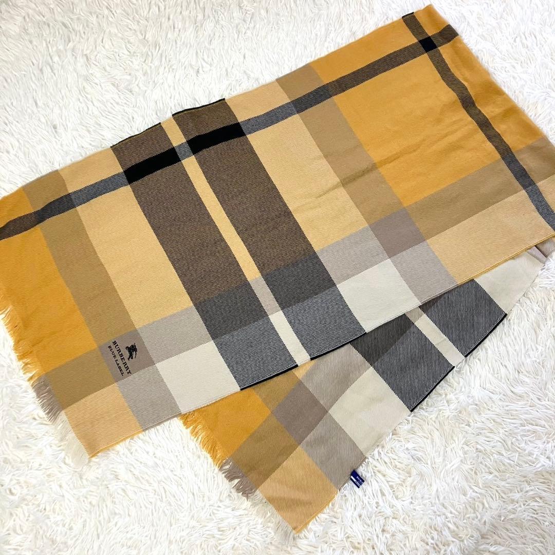 BURBERRY BLUE LABEL マフラー　ロゴ刺繍　ノバチェック