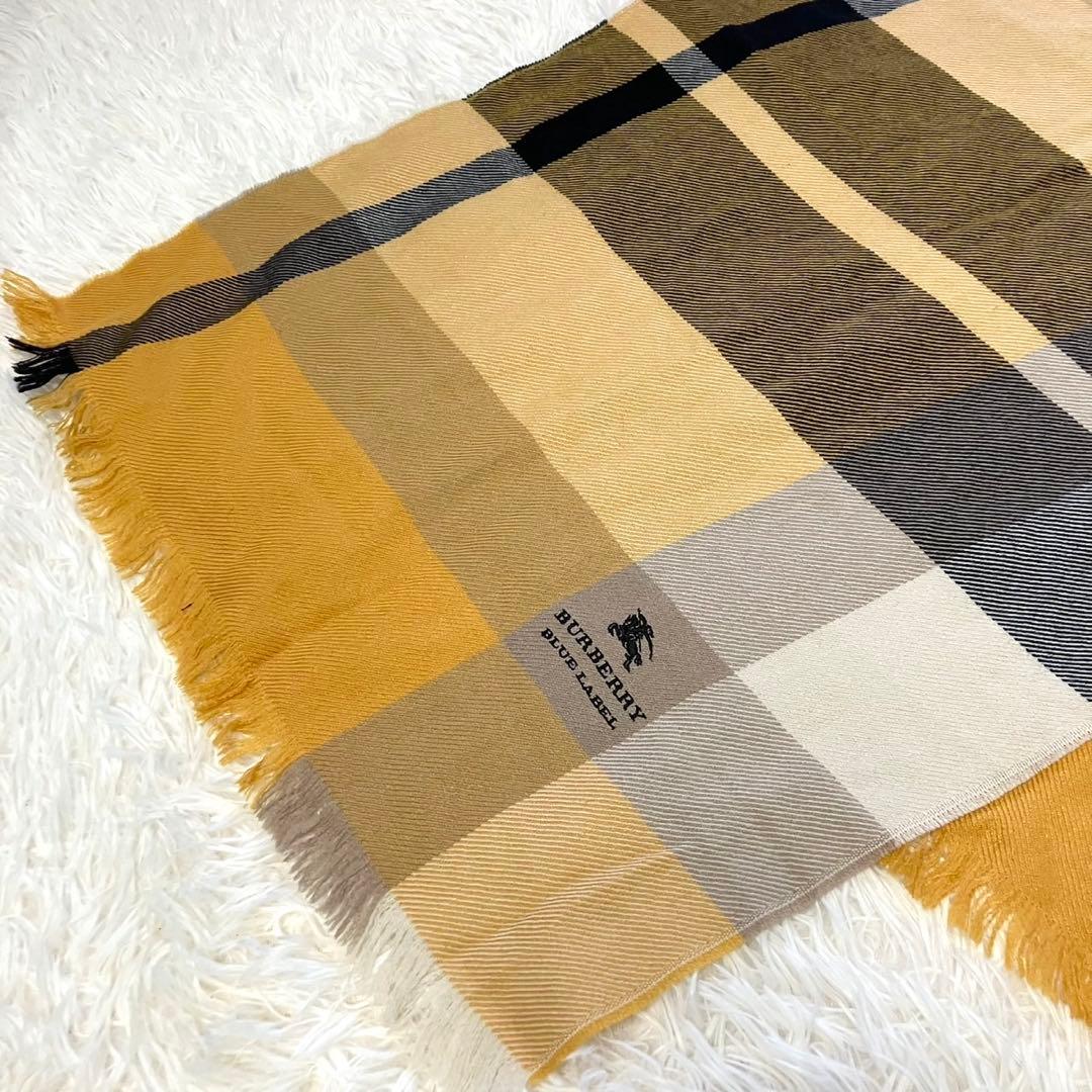 BURBERRY BLUE LABEL マフラー　ロゴ刺繍　ノバチェック