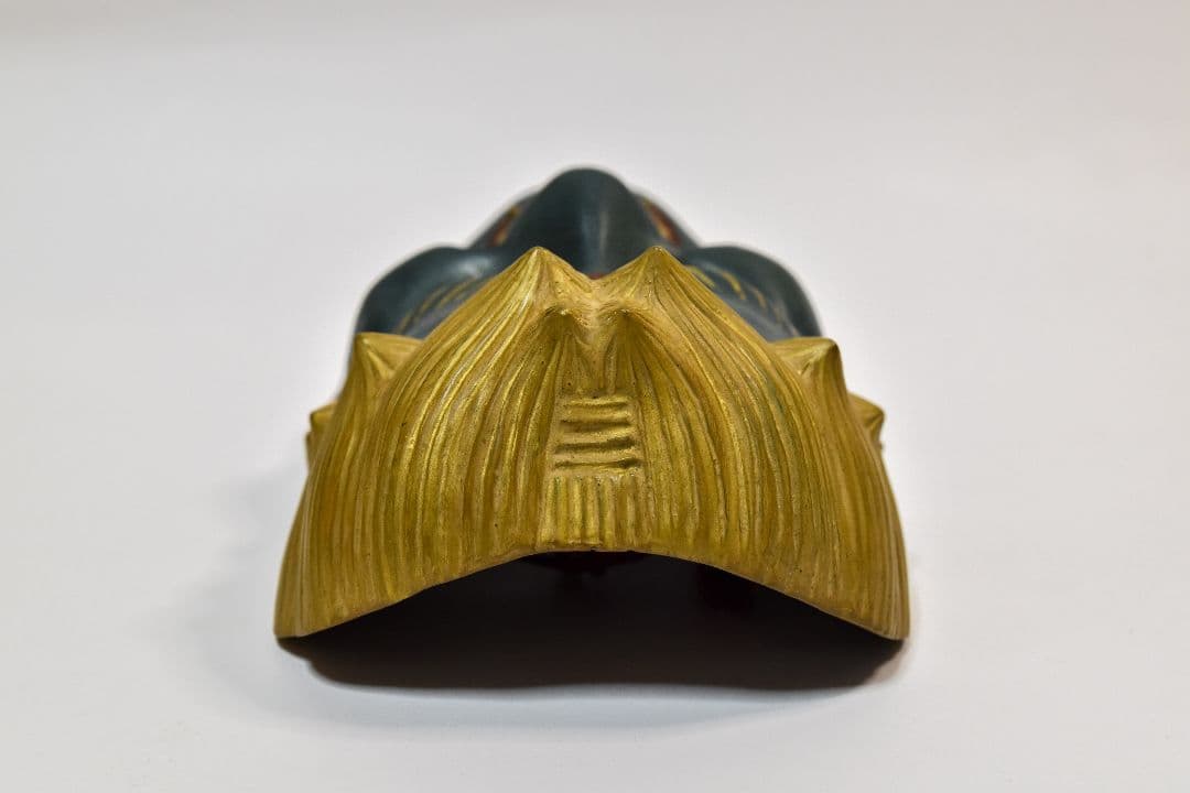 能面 不動 山本忠閑作 烙印あり、能面袋、箱付き 美品 （C3）