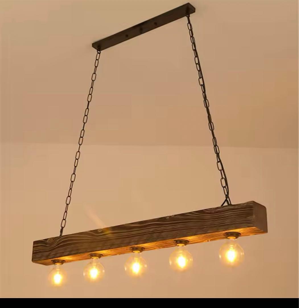 こゆきさん専用ヴィンテージ　ワイド　ウッド　ペンダントライト　インダストリアル