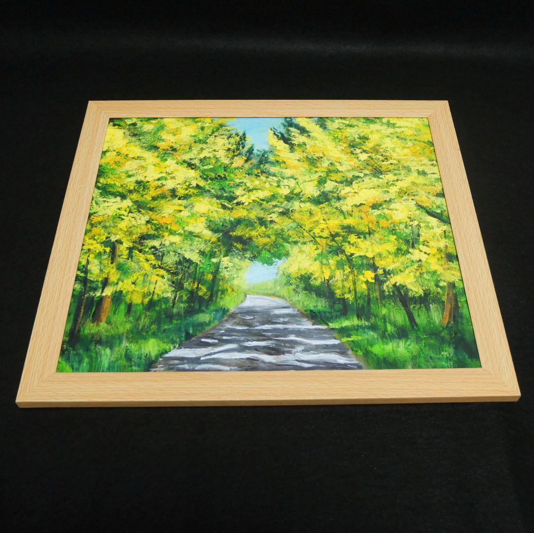 油絵 油彩 油彩画 絵 絵画 【ミモザのトンネル】