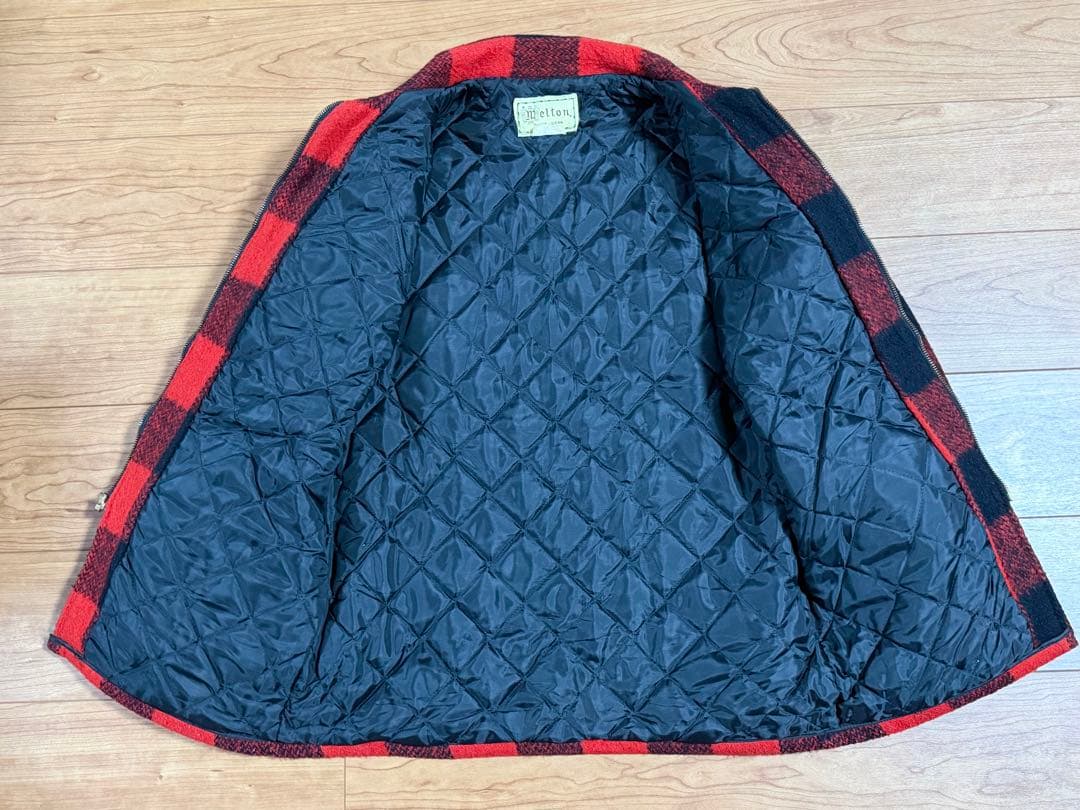 70's Melton バッファローチェック　ウールジャケット
