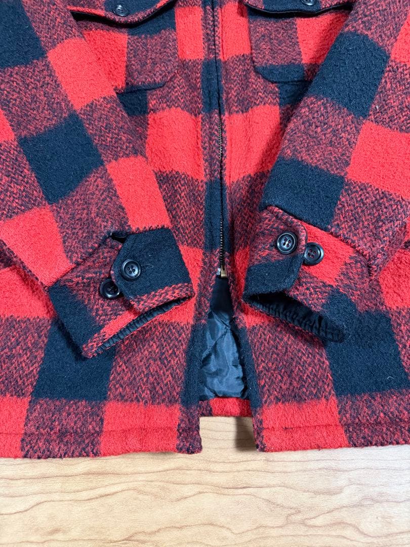 70's Melton バッファローチェック　ウールジャケット