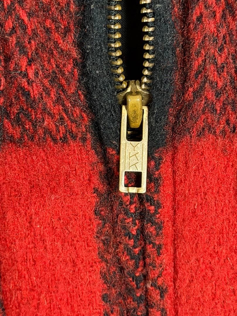 70's Melton バッファローチェック　ウールジャケット