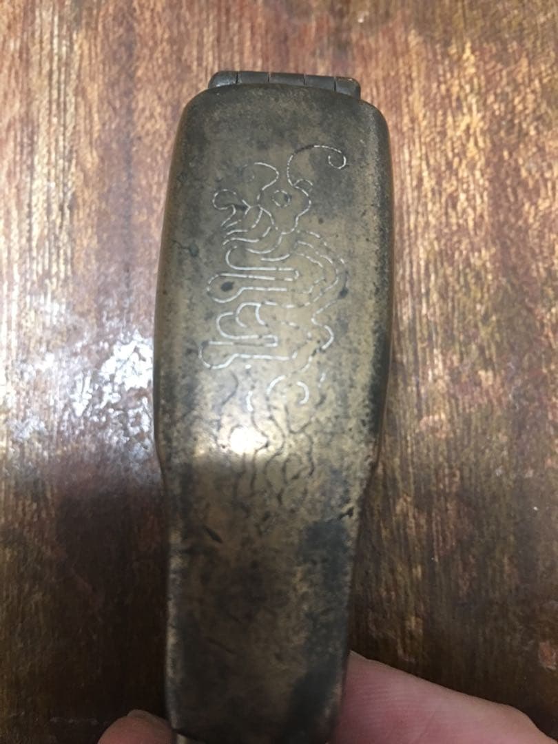 古銅 墨盒 銀象嵌 文房用具