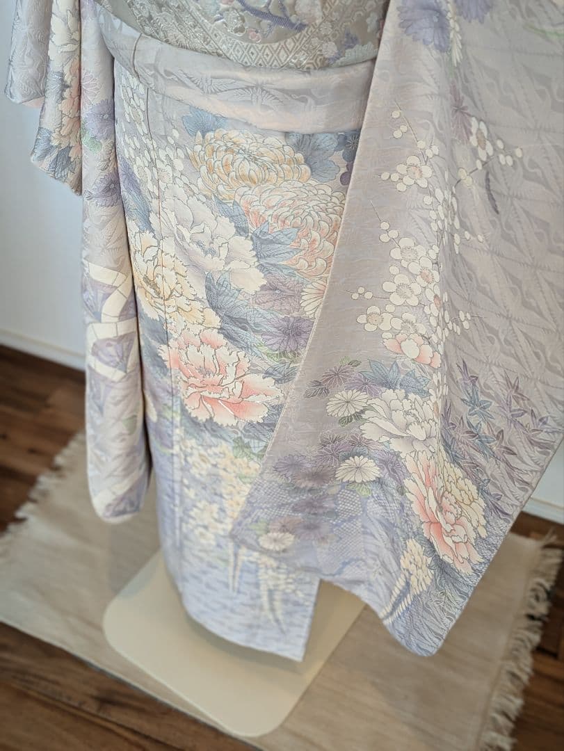 振袖フルセット 身丈162.5裄65 豪華振袖 薄紫 銀彩 正絹 逸品 成人式