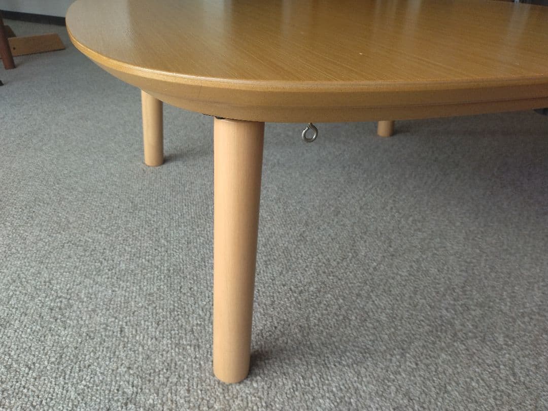 【美品】MUJI/無印良品 オーク材こたつ/ラウンド正方形/22年製座卓テーブル