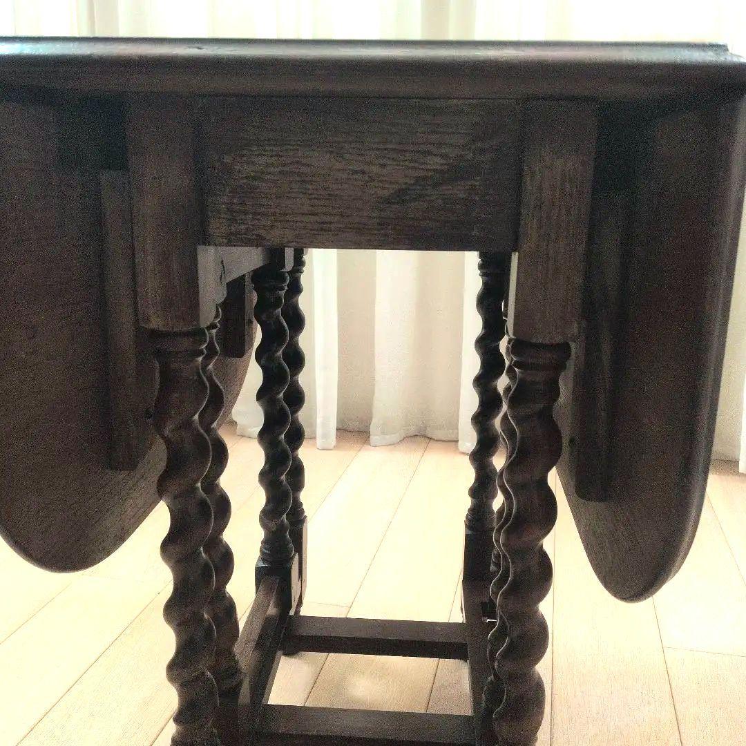 イギリスアンティーク　ゲートレッグテーブル　ダイニングテーブル　ツイストレッグ