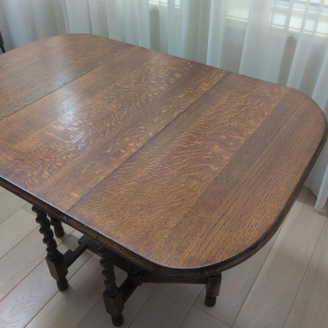 イギリスアンティーク　ゲートレッグテーブル　ダイニングテーブル　ツイストレッグ