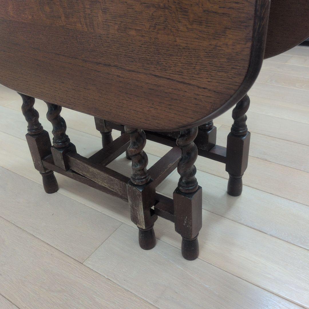 イギリスアンティーク　ゲートレッグテーブル　ダイニングテーブル　ツイストレッグ