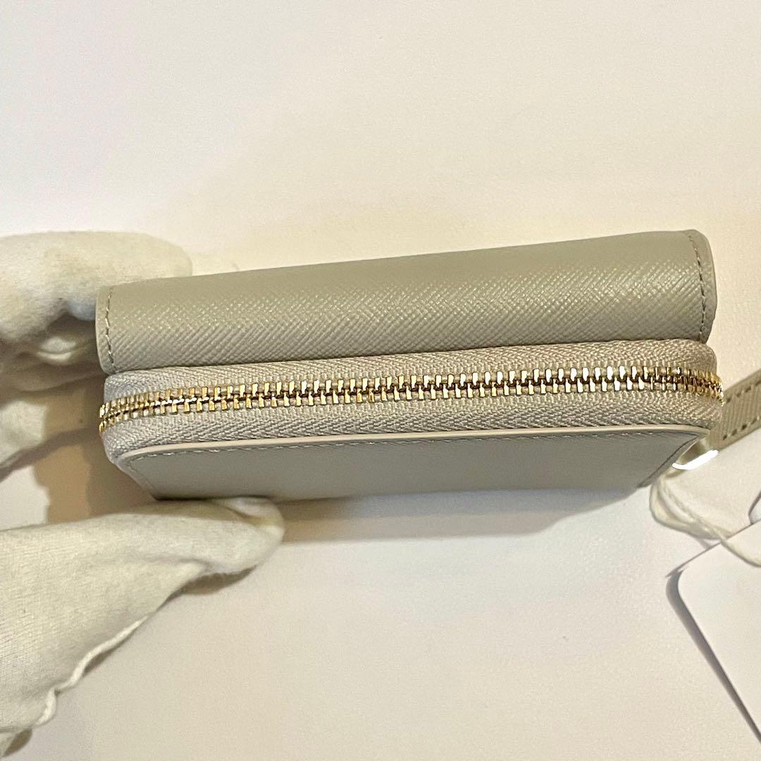 新品未使用✨agnes b. 折り財布 三つ折り ロゴ金具 レザー ベージュ