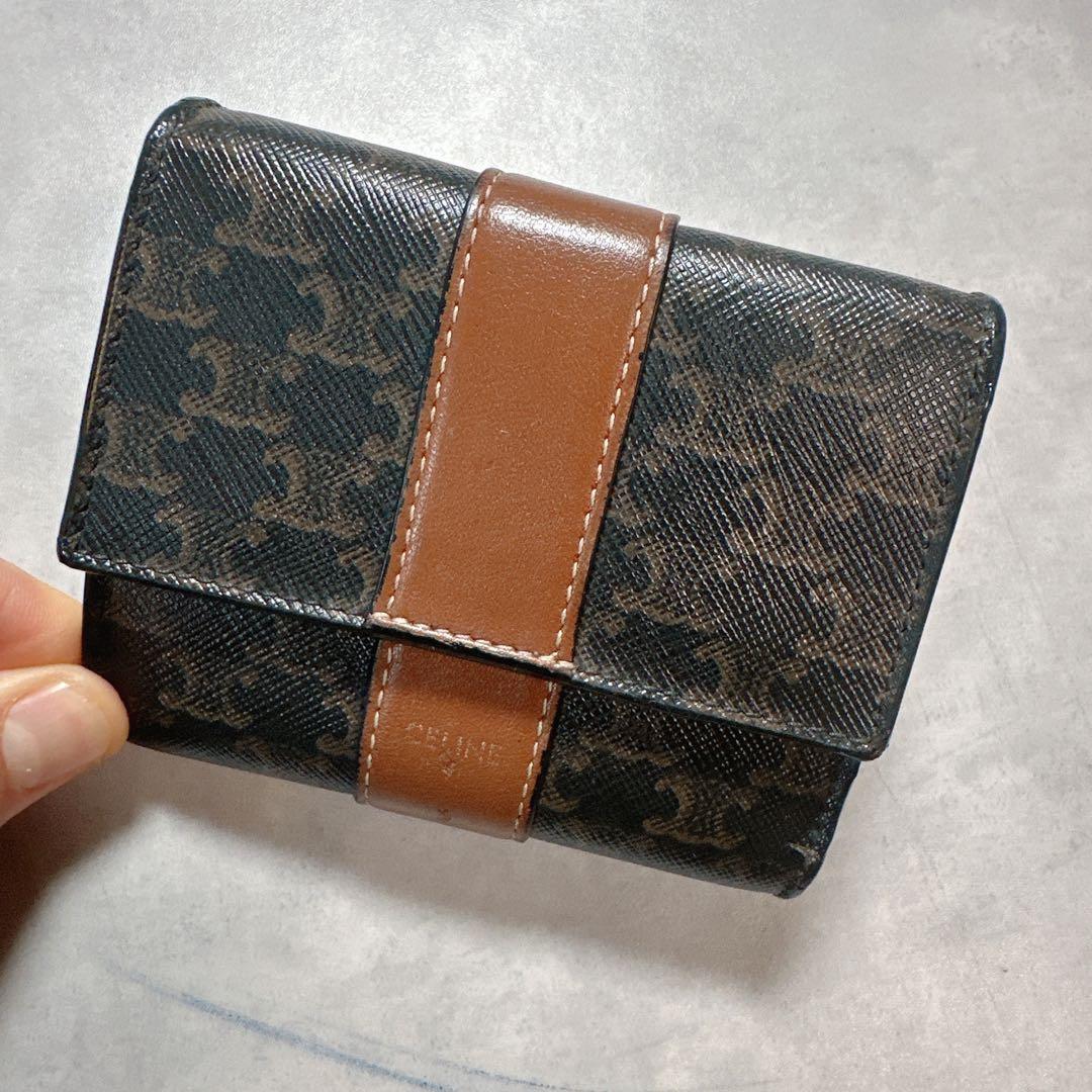 CELINE セリーヌ マカダム ３つ折り財布 ブラウン 総柄 ウォレット