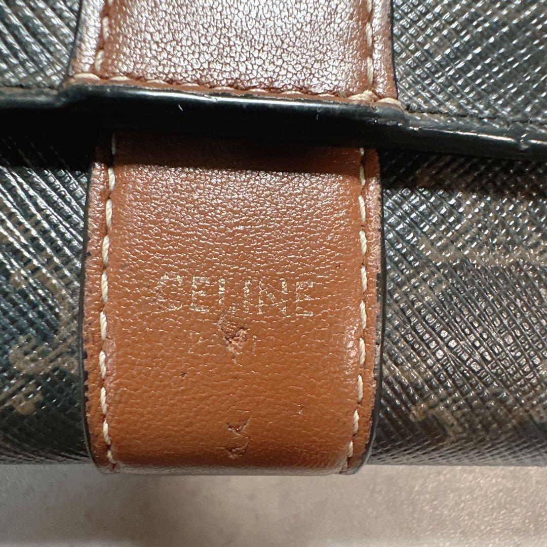 CELINE セリーヌ マカダム ３つ折り財布 ブラウン 総柄 ウォレット
