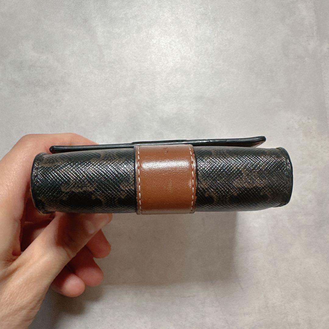 CELINE セリーヌ マカダム ３つ折り財布 ブラウン 総柄 ウォレット