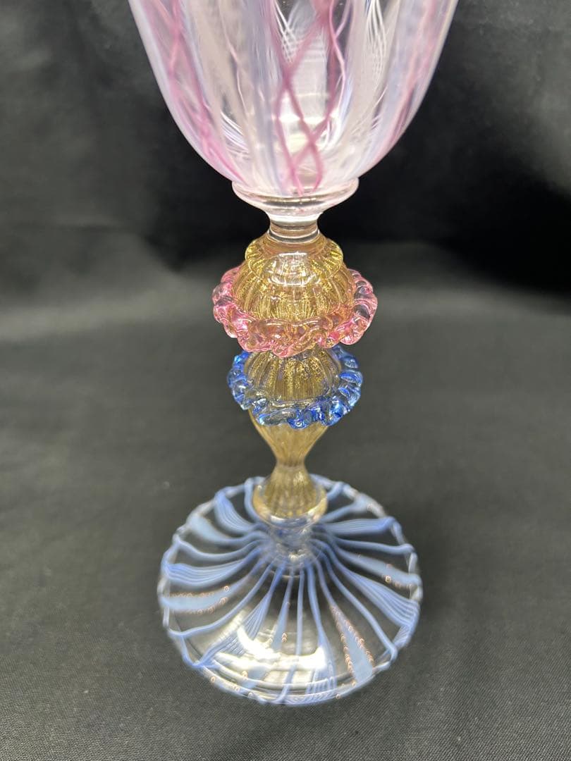 ベネチアングラスSeguso製レース柄ヴィンテージ品　未使用品